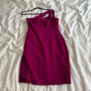 Fuscia one shoulder body con